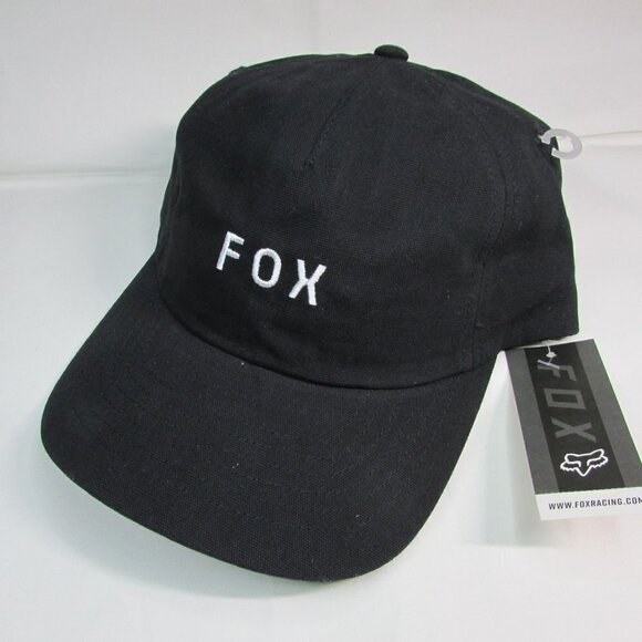 Fox Racing Wordmark Adjustable Cap Hat - Black - Picture 1 of 2